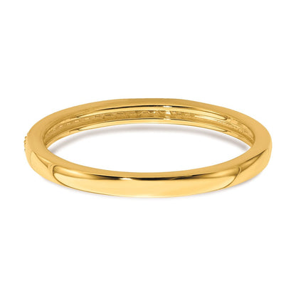 10K Gelbgold Ehering mit konturiertem echtem Diamant