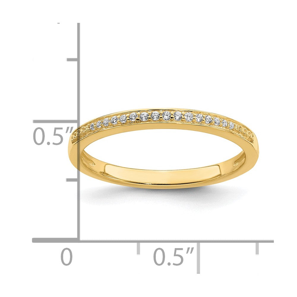 10K Gelbgold Ehering mit konturiertem echtem Diamant