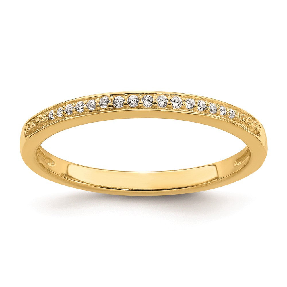 10K Gelbgold Ehering mit konturiertem echtem Diamant