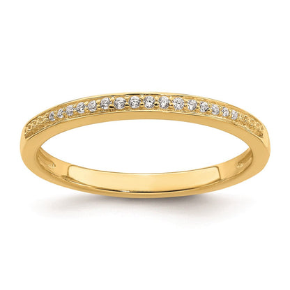 10K Gelbgold Ehering mit konturiertem echtem Diamant