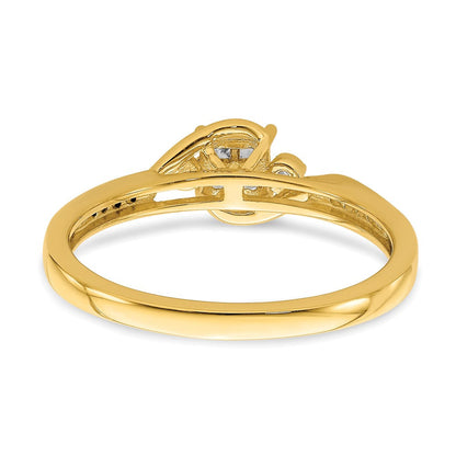 10K Gelbgold Verlobungsring mit 0,17 ct. laborgezüchteten Diamanten VS/SI+ G+ im Cluster-Design