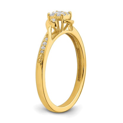 10K Gelbgold Verlobungsring mit 0,17 ct. laborgezüchteten Diamanten VS/SI+ G+ im Cluster-Design