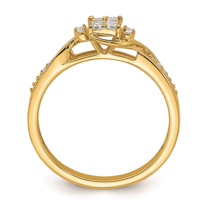 Verlobungsring aus 10K Gelbgold mit echten Diamanten