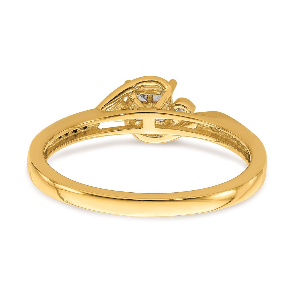 Verlobungsring aus 10K Gelbgold mit echten Diamanten