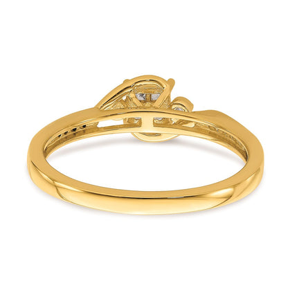 Verlobungsring aus 10K Gelbgold mit echten Diamanten