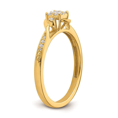 Verlobungsring aus 10K Gelbgold mit echten Diamanten