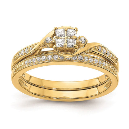 Verlobungsring aus 10K Gelbgold mit echten Diamanten