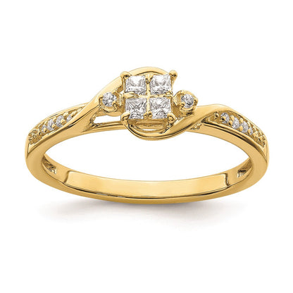 Verlobungsring aus 10K Gelbgold mit echten Diamanten
