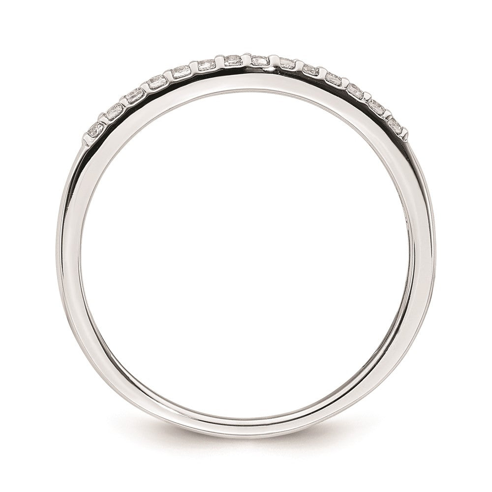 14K Weißgold Ring mit konturiertem echtem Diamant
