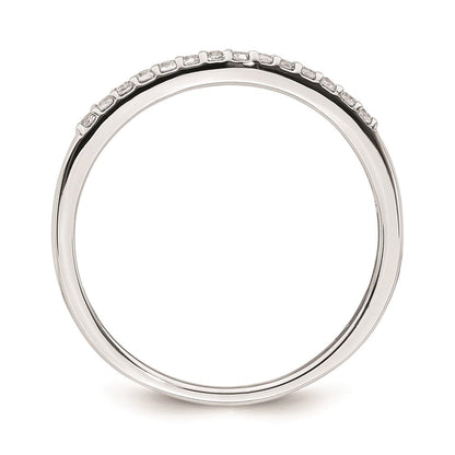 14K Weißgold Ring mit konturiertem echtem Diamant