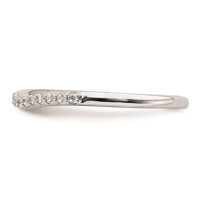 14K Weißgold Ring mit konturiertem echtem Diamant