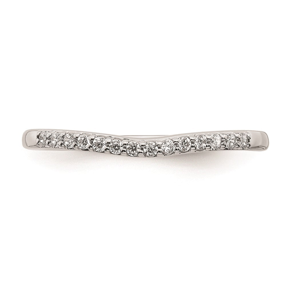 14K Weißgold Ring mit konturiertem echtem Diamant