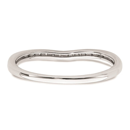 14K Weißgold Ring mit konturiertem echtem Diamant