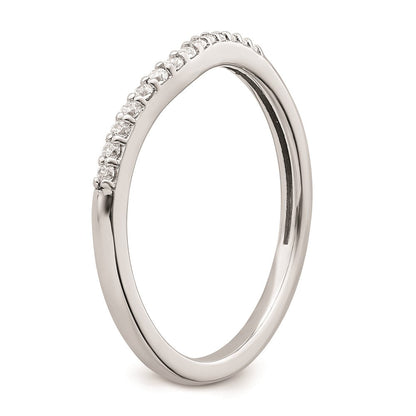 14K Weißgold Ring mit konturiertem echtem Diamant