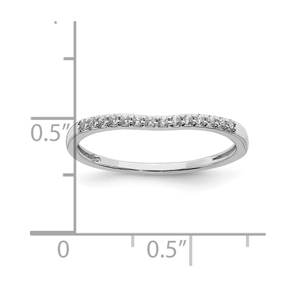 14K Weißgold Ring mit konturiertem echtem Diamant