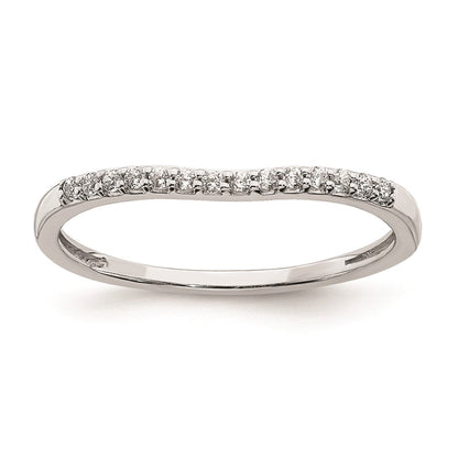 14K Weißgold Ring mit konturiertem echtem Diamant