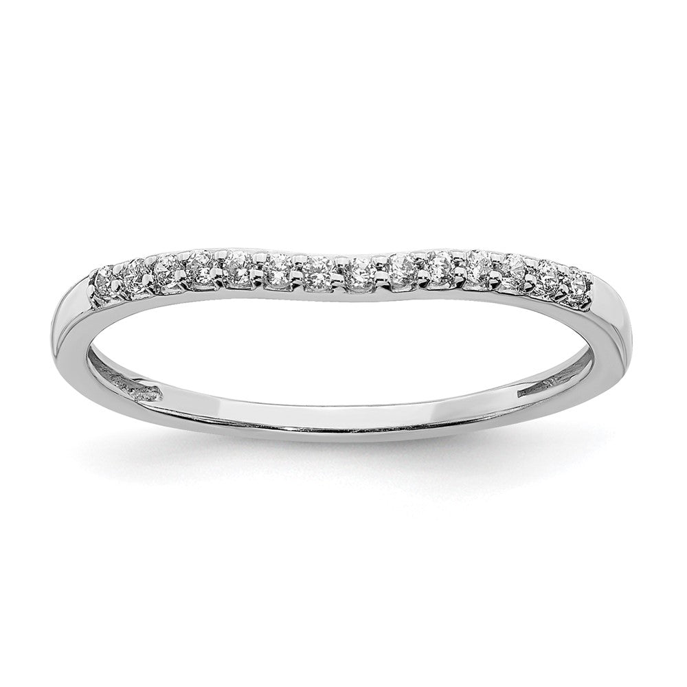 10K Weißgold Kompletter Ehering mit 0,10 ct. Laborgezüchteten Diamanten VS/SI+ G+