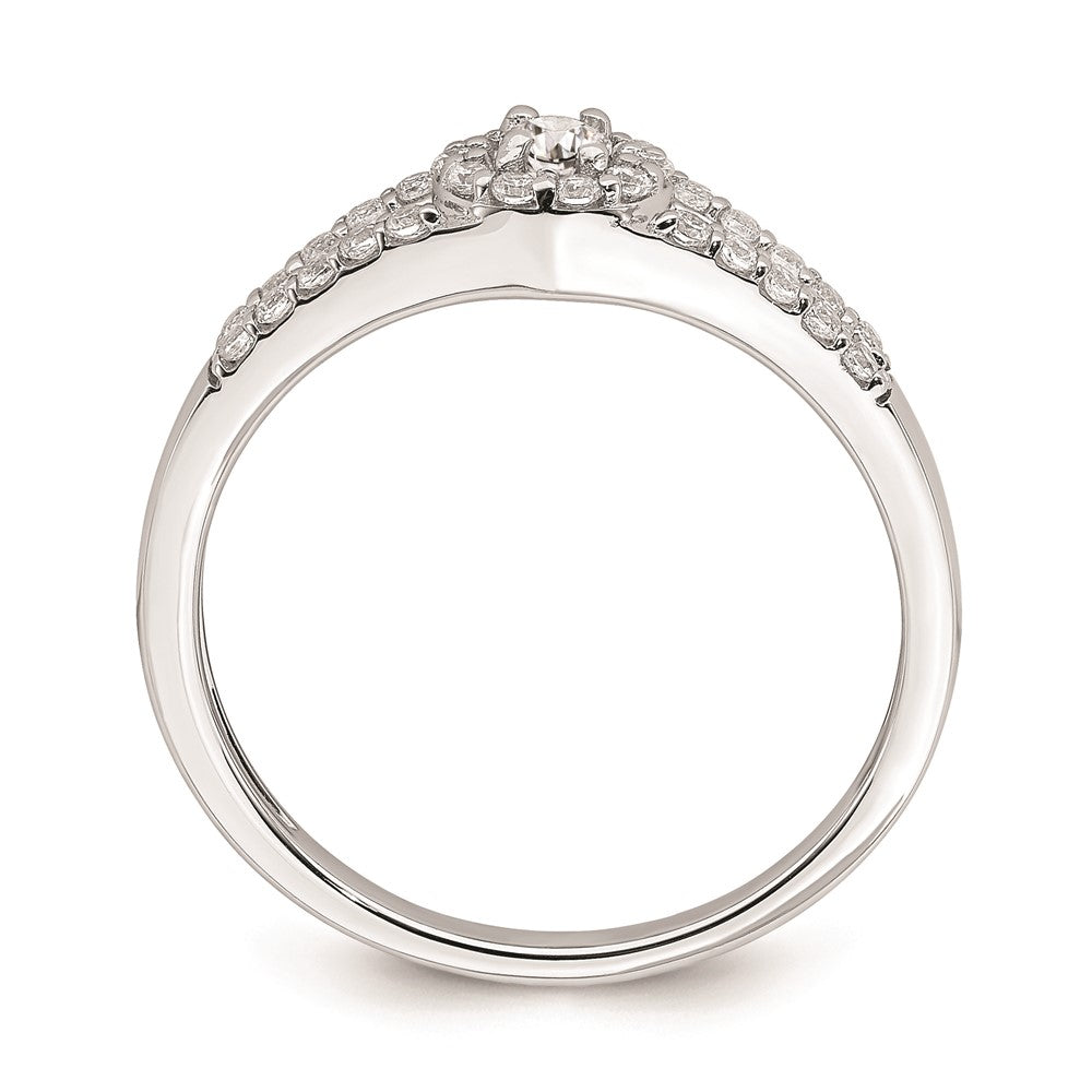 14K Weißgold Verlobungsring mit echten Diamanten