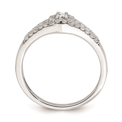 14K Weißgold Verlobungsring mit echten Diamanten