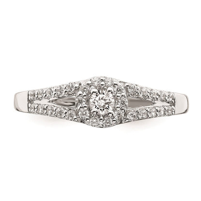 14K Weißgold Verlobungsring mit echten Diamanten