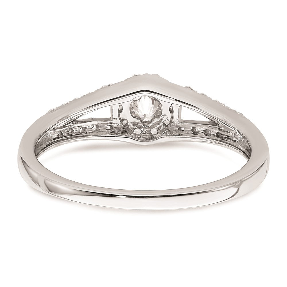 14K Weißgold Verlobungsring mit echten Diamanten