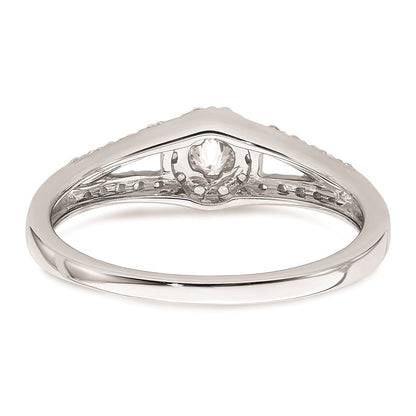 14K Weißgold Verlobungsring mit echten Diamanten