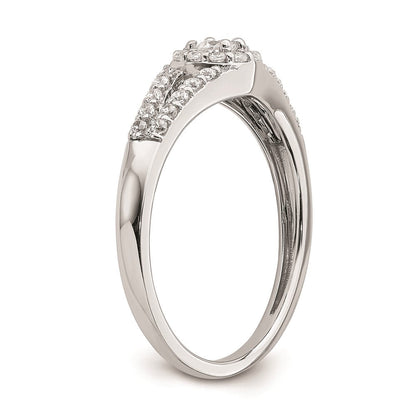 14K Weißgold Verlobungsring mit echten Diamanten