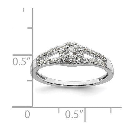14K Weißgold Verlobungsring mit echten Diamanten