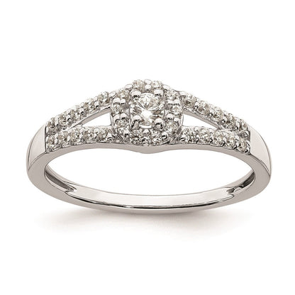 14K Weißgold Verlobungsring mit echten Diamanten