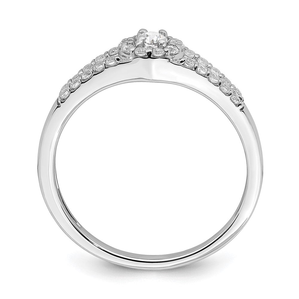 10K Weißgold Verlobungsring mit rundem Laborgezüchtetem Diamanten, 0,33 ct., VS/SI+ G+, in Halo-Fassung