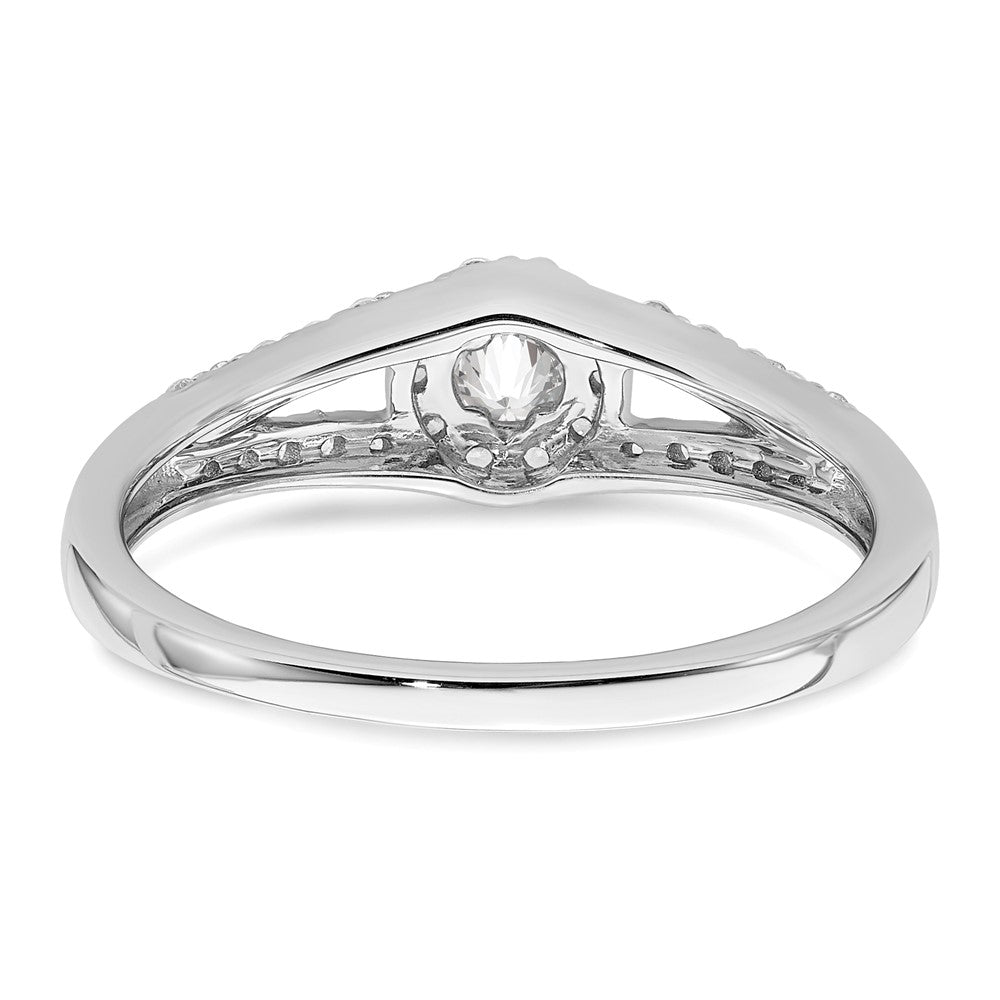 10K Weißgold Verlobungsring mit rundem Laborgezüchtetem Diamanten, 0,33 ct., VS/SI+ G+, in Halo-Fassung