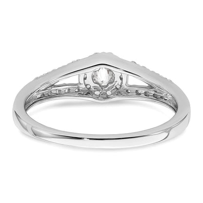 10K Weißgold Verlobungsring mit rundem Laborgezüchtetem Diamanten, 0,33 ct., VS/SI+ G+, in Halo-Fassung