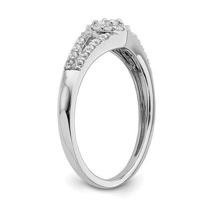 10K Weißgold Verlobungsring mit rundem Laborgezüchtetem Diamanten, 0,33 ct., VS/SI+ G+, in Halo-Fassung