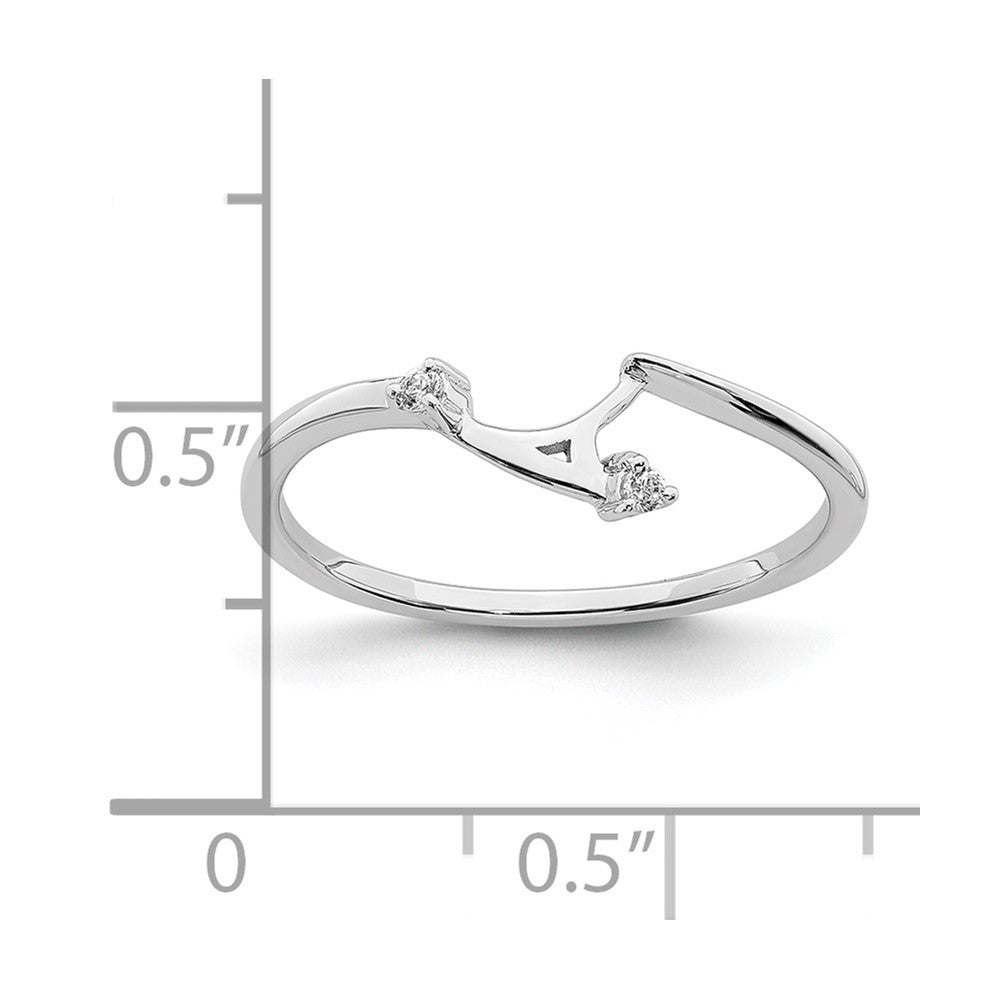 14K Weißgold Ring mit echten Diamanten, passgenau gearbeitet