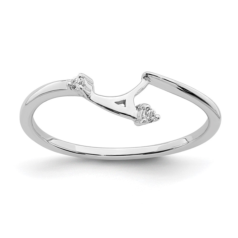 14K Weißgold Ring mit echten Diamanten, passgenau gearbeitet