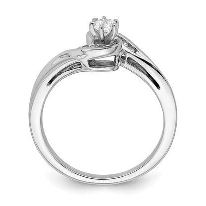 14K Weißgold Verlobungsring mit im Labor gezüchteten Diamanten, VS/SI+ G+, By-Pass-Design