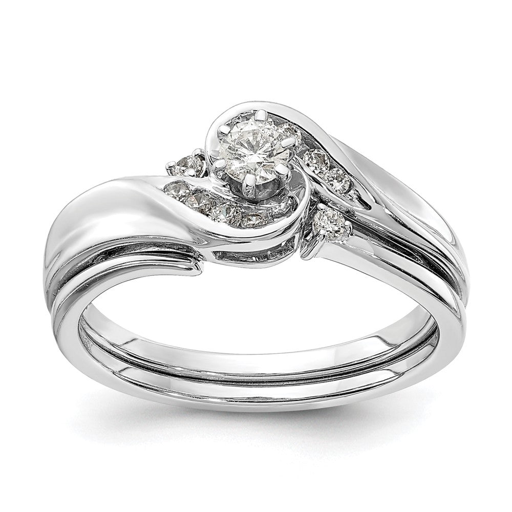 14K Weißgold Verlobungsring mit im Labor gezüchteten Diamanten, VS/SI+ G+, By-Pass-Design