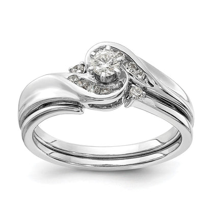 14K Weißgold Verlobungsring mit im Labor gezüchteten Diamanten, VS/SI+ G+, By-Pass-Design