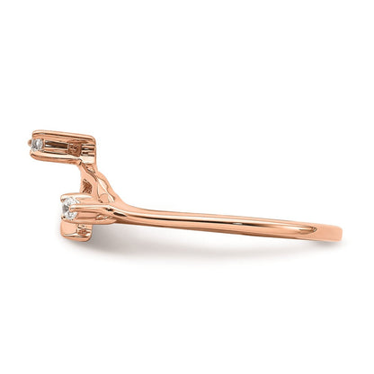 Ehering aus 14K Roségold mit echten Diamanten, passgenau gearbeitet