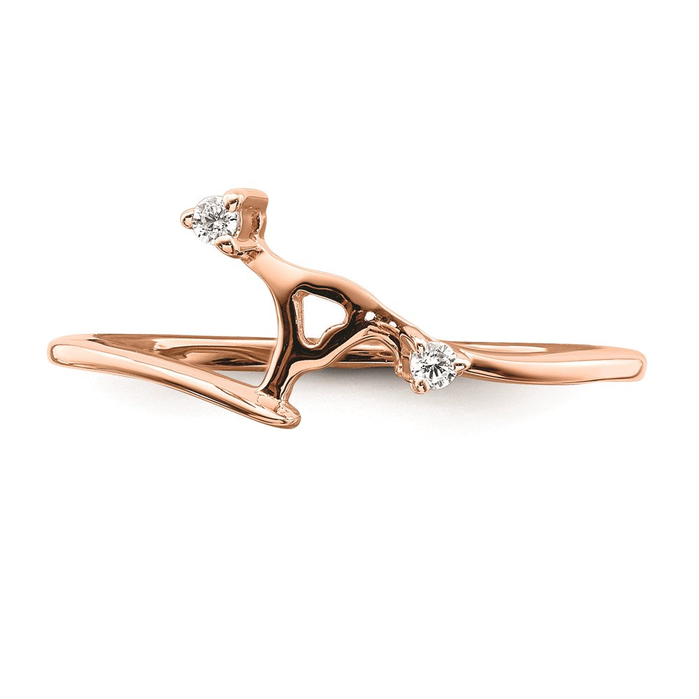 Ehering aus 14K Roségold mit echten Diamanten, passgenau gearbeitet