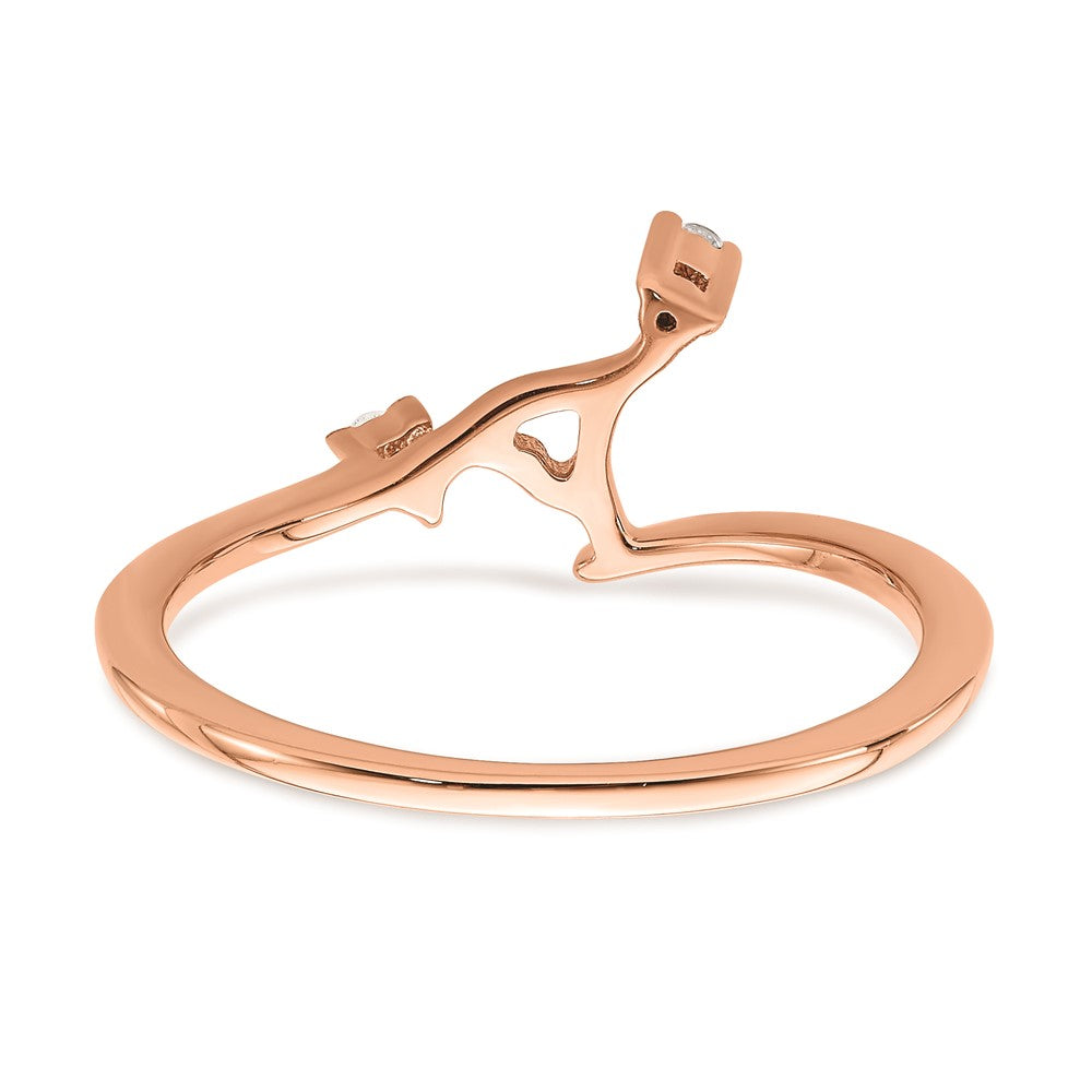 Ehering aus 14K Roségold mit echten Diamanten, passgenau gearbeitet
