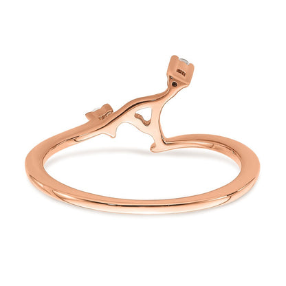 Ehering aus 14K Roségold mit echten Diamanten, passgenau gearbeitet