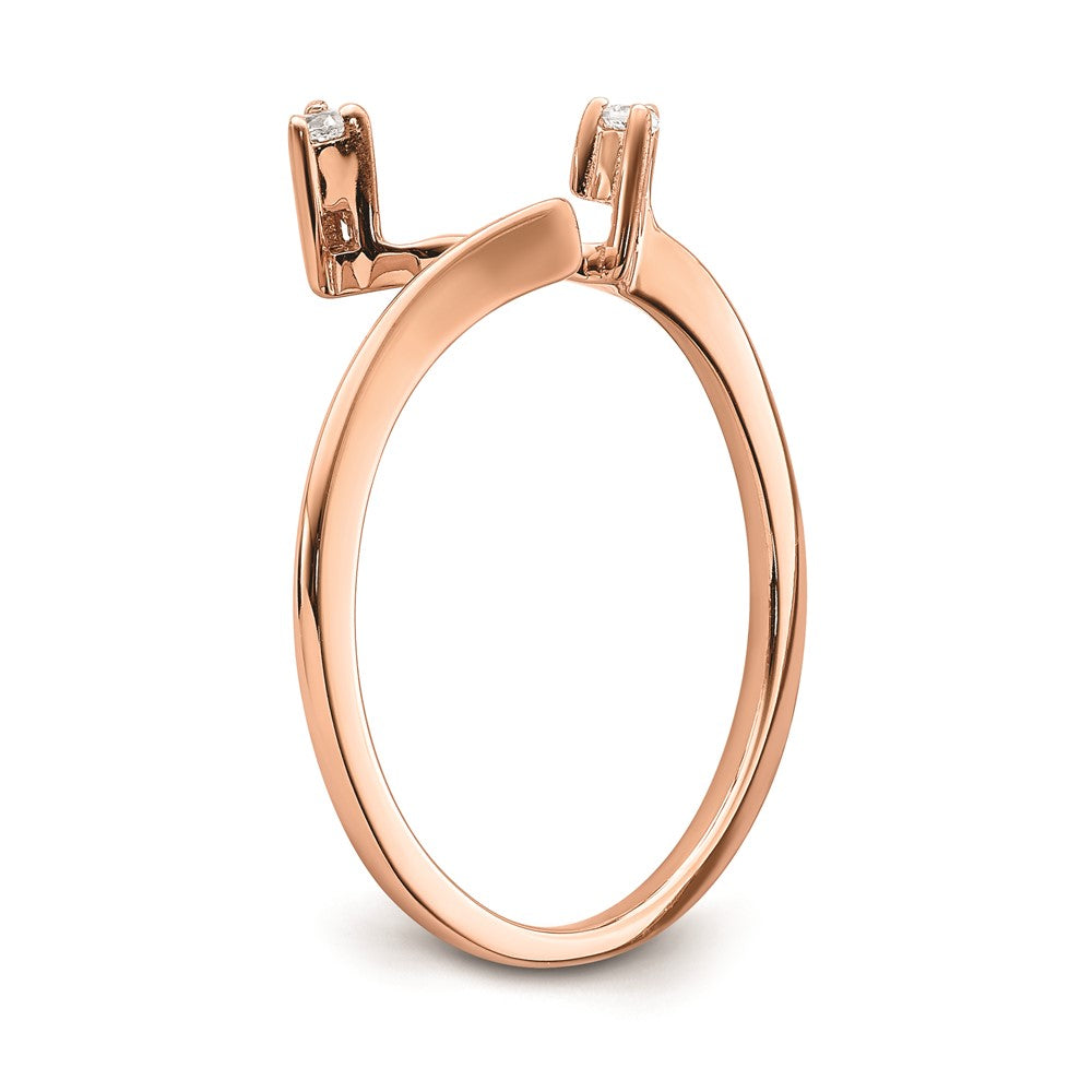 Ehering aus 14K Roségold mit echten Diamanten, passgenau gearbeitet