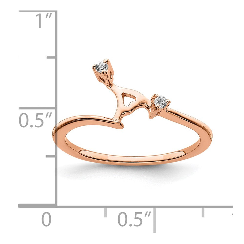 Ehering aus 14K Roségold mit echten Diamanten, passgenau gearbeitet