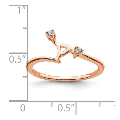 Ehering aus 14K Roségold mit echten Diamanten, passgenau gearbeitet