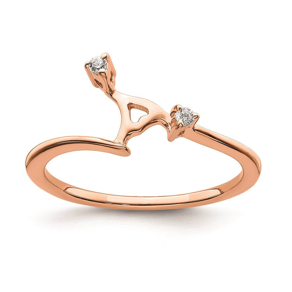 Ehering aus 14K Roségold mit echten Diamanten, passgenau gearbeitet