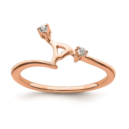 Ehering aus 14K Roségold mit echten Diamanten, passgenau gearbeitet