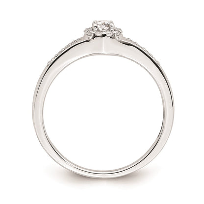 14K Weißgold Diamant-Cluster-Verlobungsring mit echten Diamanten