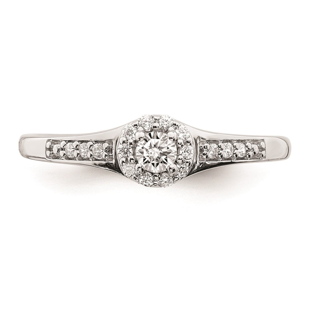 14K Weißgold Diamant-Cluster-Verlobungsring mit echten Diamanten