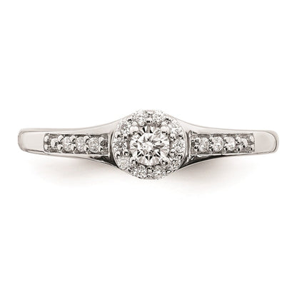 14K Weißgold Diamant-Cluster-Verlobungsring mit echten Diamanten